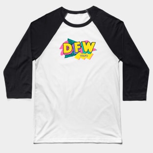 Dallas Ft. Worth, Texas Retro 90s Logo Baseball T-Shirt